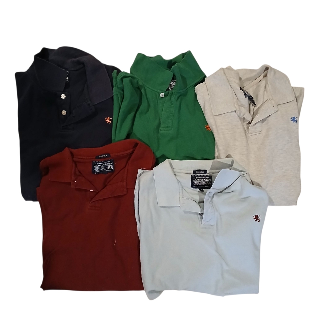 Campus Crew Polo Shirt Bundle 5 Shirts!
